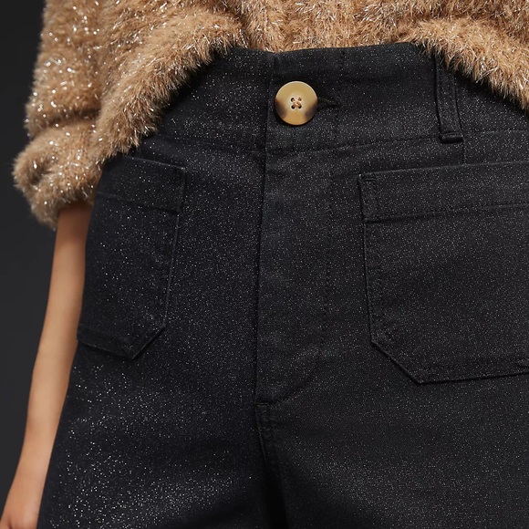 ✨ Anthro The Colette Sparkle Edition Cropped Wide-Leg Jeans by Maeve - Picture 2 of 11